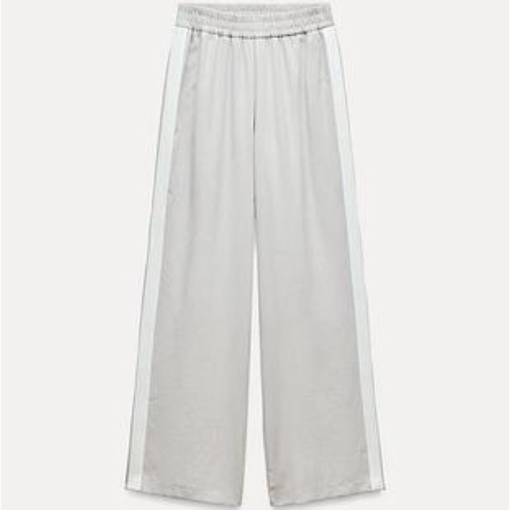 Women's Gray Wide-Leg Pants Zara, size S
